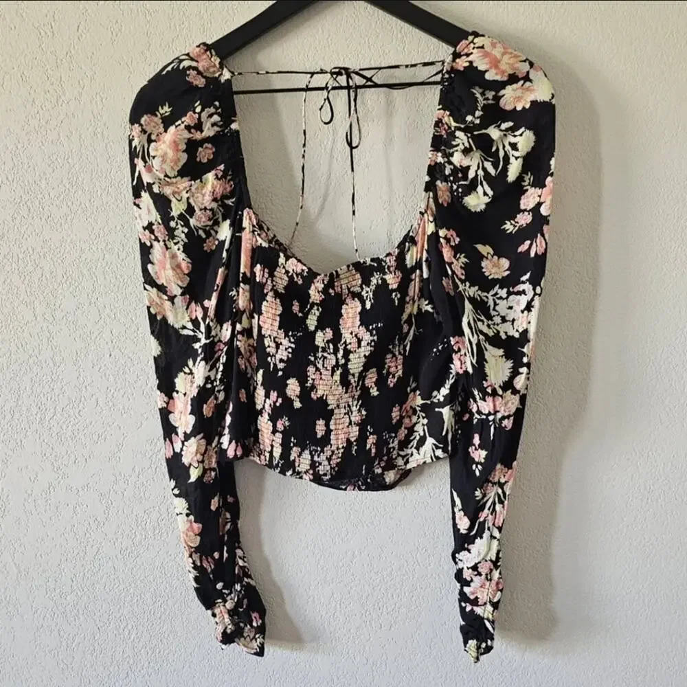 NWT Free People Hillary Printed Top
